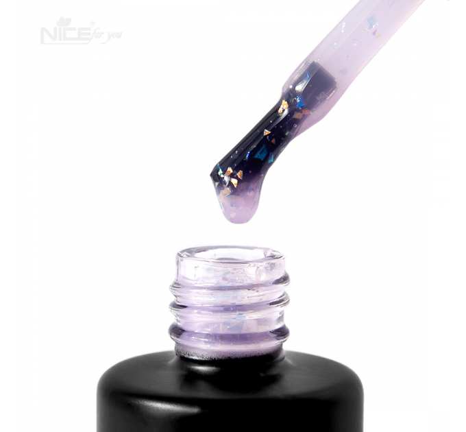 Цветная база Nice for you Spring Base №10 Purple potal Лавандовая с поталью 12 г