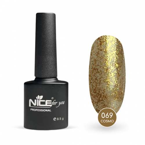 Гель-лак Nice for you Cosmo Basic №069 Золотистый с поталью 8.5 г