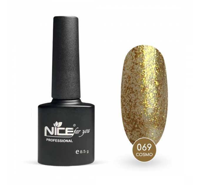 Гель-лак Nice for you Cosmo Basic №069 Золотистый с поталью 8.5 г