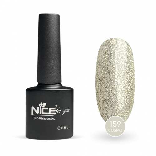 Гель-лак Nice for you Cosmo Basic №159 Серебристый с блестками 8.5 г