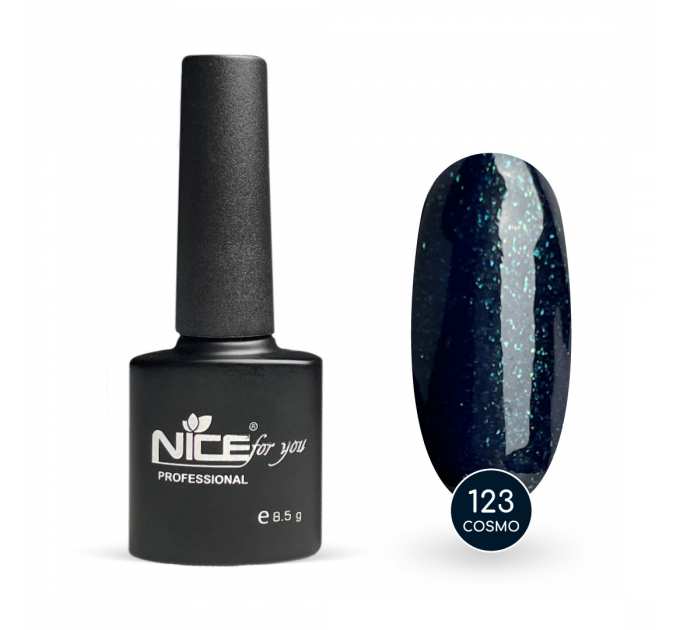 Гель-лак Nice for you Cosmo Basic №123 Темно-зеленый с блесткой 8.5 г