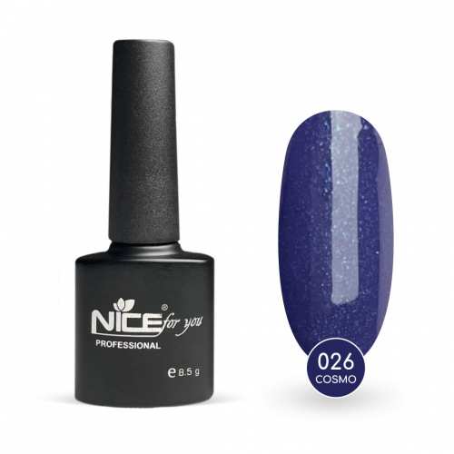 Гель-лак Nice for you Cosmo Basic №026 Темно-синий с блесткой 8.5 г