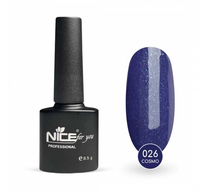 Гель-лак Nice for you Cosmo Basic №026 Темно-синий с блесткой 8.5 г