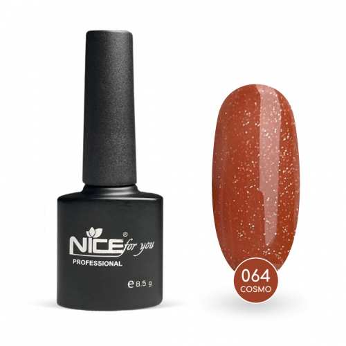 Гель-лак Nice for you Cosmo Basic №064 Бронзовый с серебристой блесткой 8.5 г