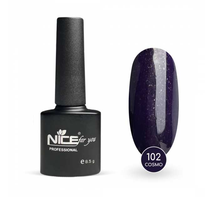Гель-лак Nice for you Cosmo Basic №102 Черничный с золотистой блесткой 8.5 г