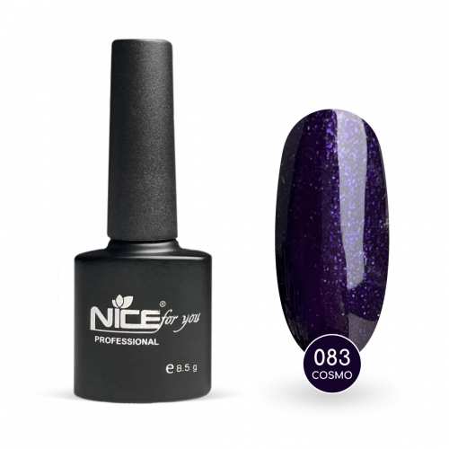 Гель-лак Nice for you Cosmo Basic №083 Темно-фиолетовый с блесткой 8.5 г