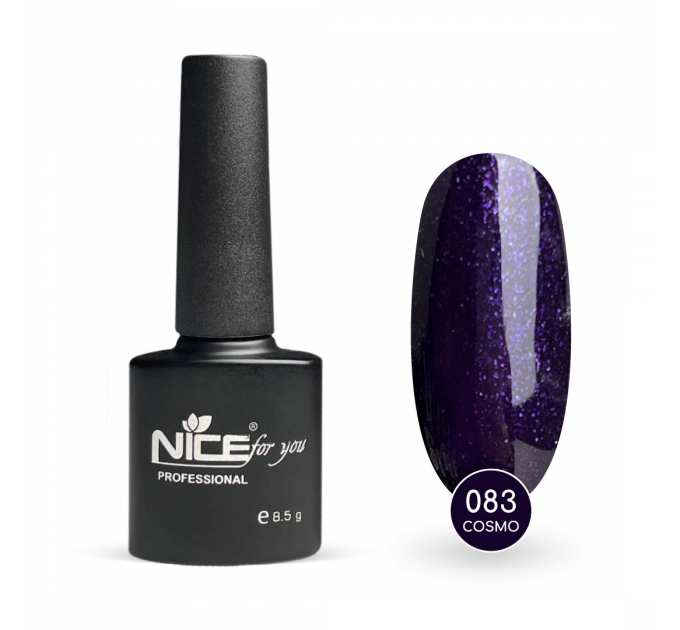 Гель-лак Nice for you Cosmo Basic №083 Темно-фиолетовый с блесткой 8.5 г