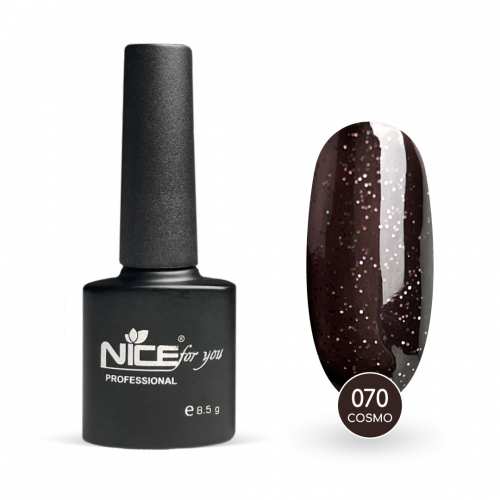Гель-лак Nice for you Cosmo Basic №070 Шоколадный с голографической блесткой 8.5 г