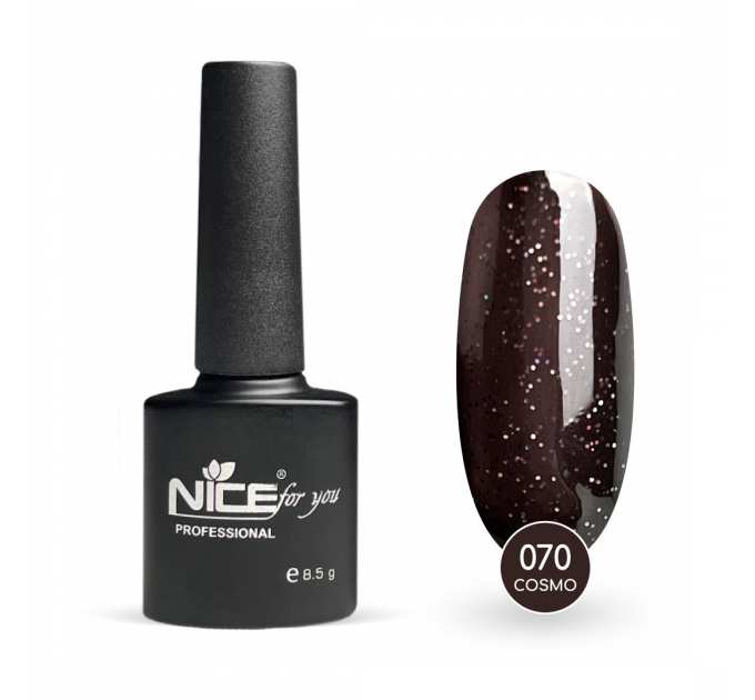 Гель-лак Nice for you Cosmo Basic №070 Шоколадный с голографической блесткой 8.5 г