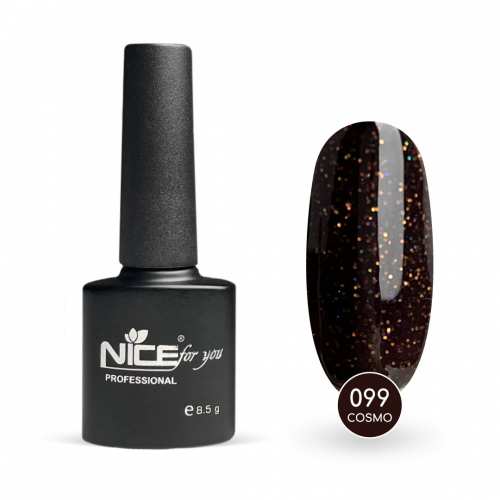 Гель-лак Nice for you Cosmo Basic №099 Коричнево-фиолетовый с блесткой 8.5 г