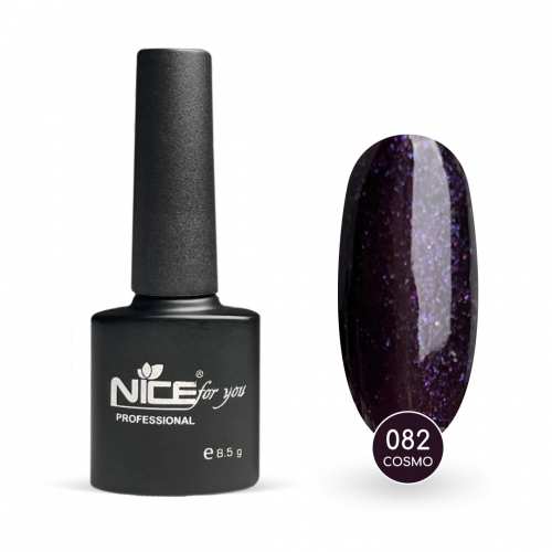 Гель-лак Nice for you Cosmo Basic №082 Ежевичный с голубой блесткой 8.5 г