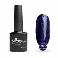 Гель-лак Nice for you Cosmo  Basic №030 Фиолетово-синий с голубой блесткой 8.5 г