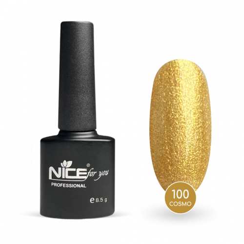 Гель-лак Nice for you Cosmo Basic №100 Золотой с блесткой 8.5 г