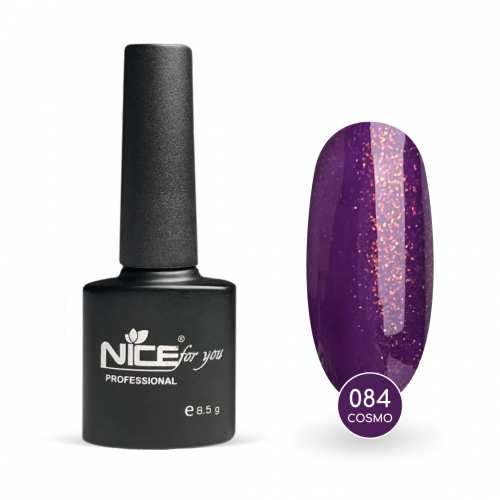 Гель-лак Nice for you Cosmo Basic №084 Фиалковый с оранжевой блесткой 8.5 г