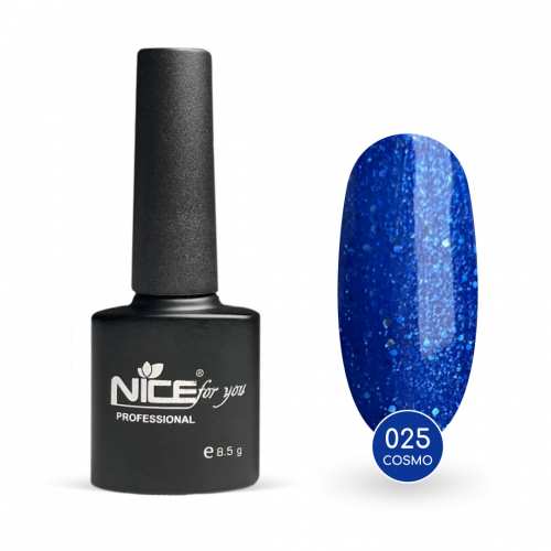 Гель-лак Nice for you Cosmo Basic №025 Светло-синий с голографической блесткой 8.5 г