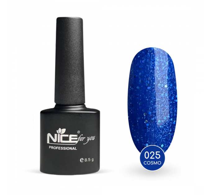 Гель-лак Nice for you Cosmo Basic №025 Светло-синий с голографической блесткой 8.5 г