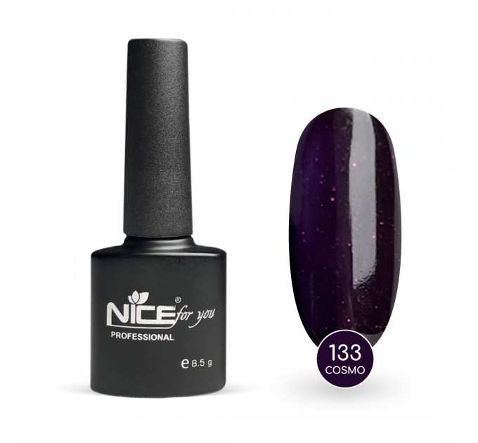 Гель-лак Nice for you Cosmo Basic №133 Сливовый с розовой блесткой 8.5 г