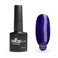 Гель-лак Nice for you Cosmo Basic №032 Электрик с голубой блесткой 8.5 г