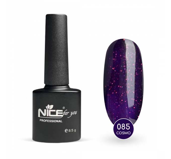 Гель-лак Nice for you Cosmo Basic №085 Фиолетовый с голографической блесткой 8.5 г