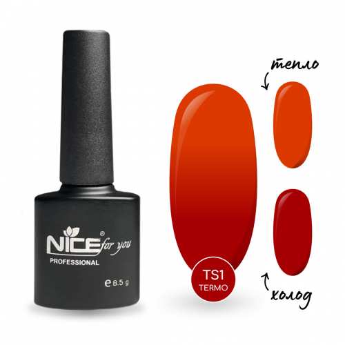 Гель-лак Nice for you Термо TS-01 Красный – оранжевый 8.5 г