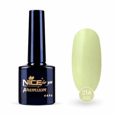 Гель-лак Nice for you Oh my summer Premium №214 Нежно-желтый 8.5 г