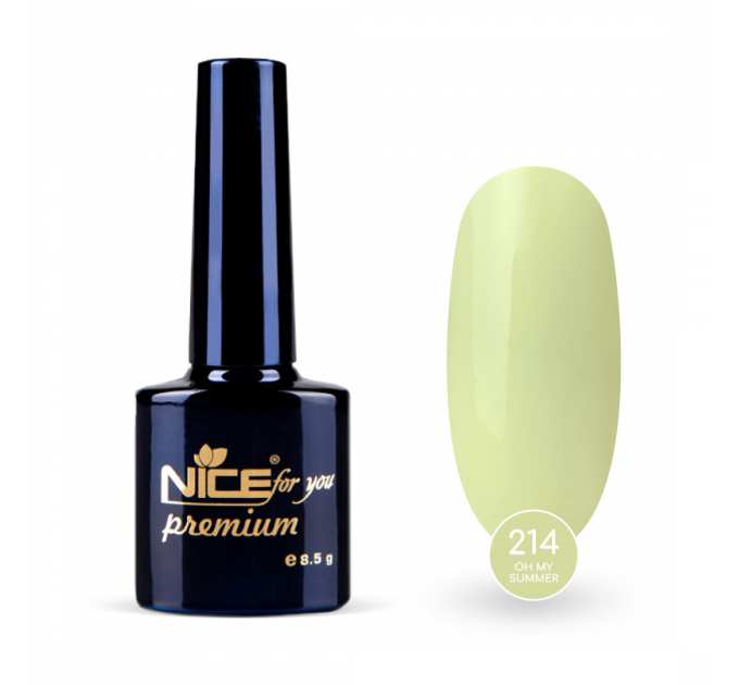 Гель-лак Nice for you Oh my summer Premium №214 Нежно-желтый 8.5 г