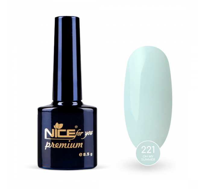Гель-лак Nice for you Oh my summer Premium №221 Серо-голубой 8.5 г