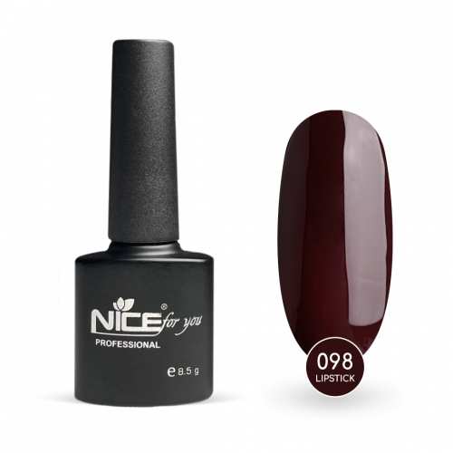 Гель лак Nice for you Lipstick Basic №098 Темно-вишневый 8.5 г