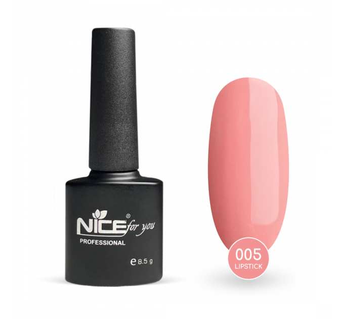 Гель лак Nice for you Lipstick Basic №005 Персиково-розовый 8.5 г