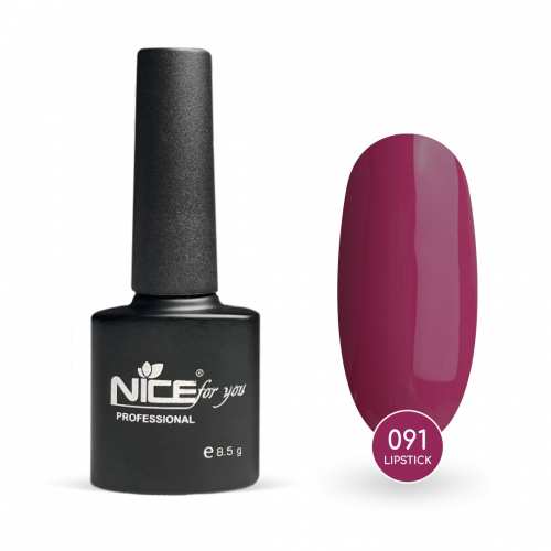 Гель лак Nice for you Lipstick Basic №091 Темно-амарантовый 8.5 г