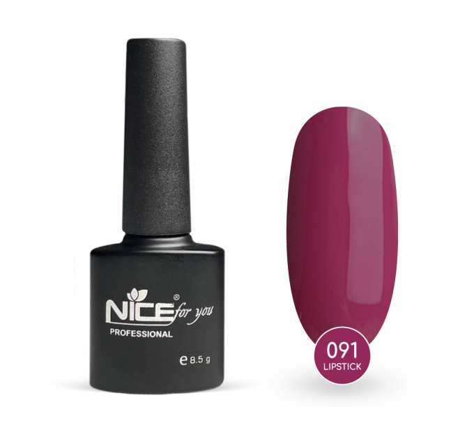 Гель лак Nice for you Lipstick Basic №091 Темно-амарантовый 8.5 г