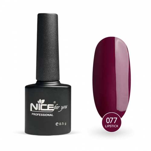 Гель лак Nice for you Lipstick Basic №077 Ежевиный 8.5 г