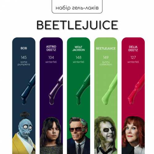 Набор гель-лаков Nice for you 4+1 Beetlejuice