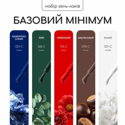 Набор гель-лаков Nice for you 4+1 Базовый минимум