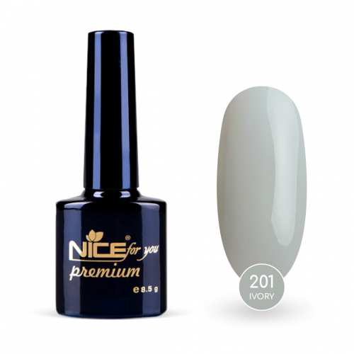 Гель-лак Nice for you Ivory Premium №201 Серый 8.5 г