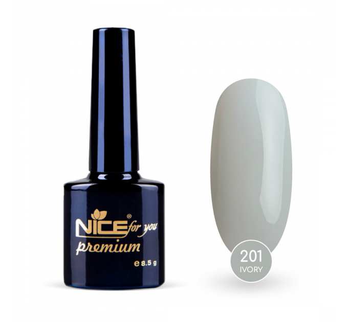 Гель-лак Nice for you Ivory Premium №201 Серый 8.5 г