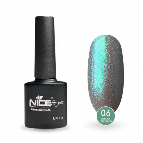 Гель-лак Nice for you Princess №06 Ariel Бирюзовый 8.5 г