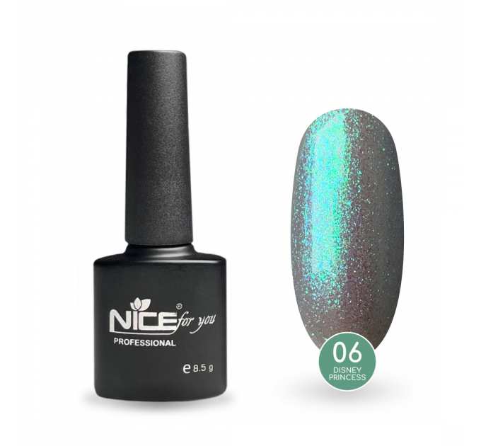 Гель-лак Nice for you Princess №06 Ariel Бирюзовый 8.5 г