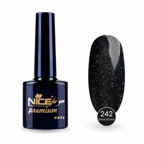 Гель-лак Nice for you Sparkles №242 Черный с блестками 8.5 г