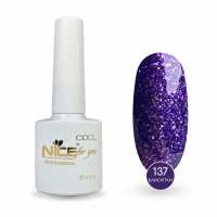 Гель-лак Nice for you Sparkles №C-137 Фиолетовый с блестками 8.5 г
