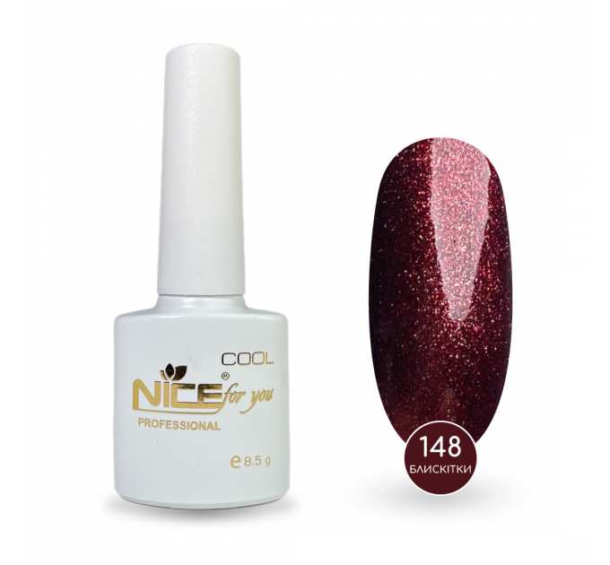 Гель-лак Nice for you Sparkles №C-148 Гранатовый с шимером 8.5 г
