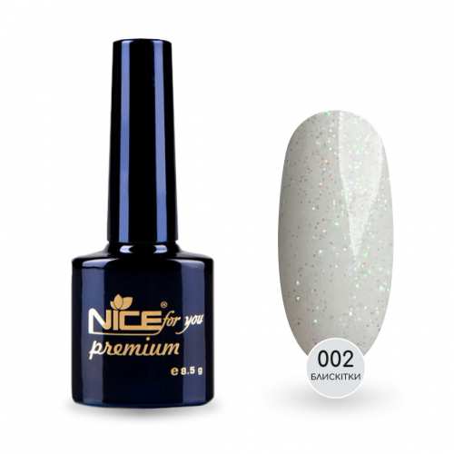 Гель-лак Nice for you Sparkles №002 Прозрачный с голографическими блестками 8.5 г