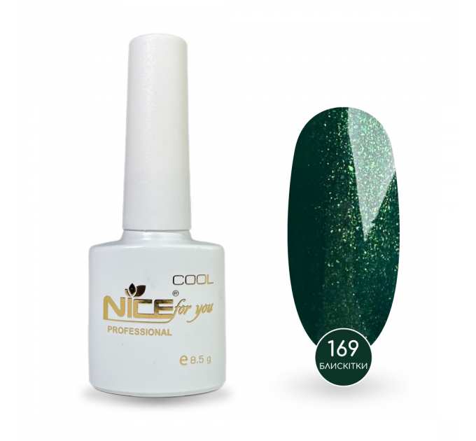 Гель-лак Nice for you Sparkles №C-169 Морской зеленый 8.5 г