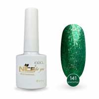 Гель-лак Nice for you Sparkles №C-141 Зеленый с поталью 8.5 г