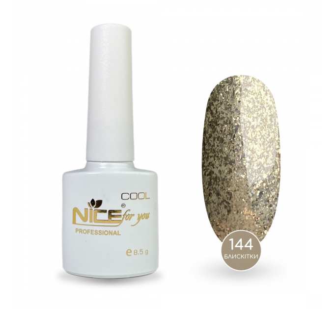 Гель-лак Nice for you Sparkles №C-144 Шампань с поталью 8.5 г