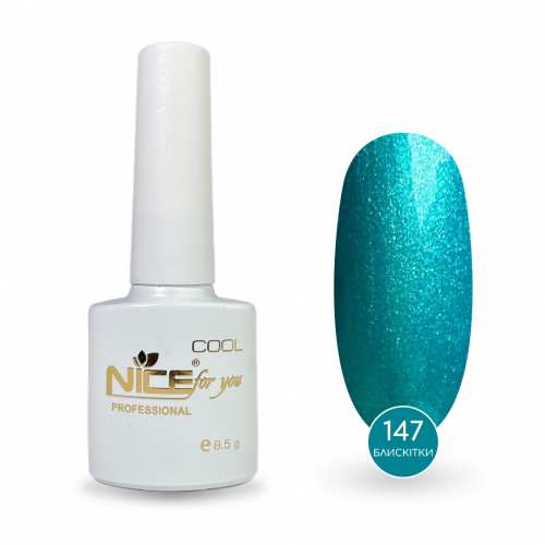 Гель-лак Nice for you Sparkles №C-147 Бирюзовый с шимером 8.5 г
