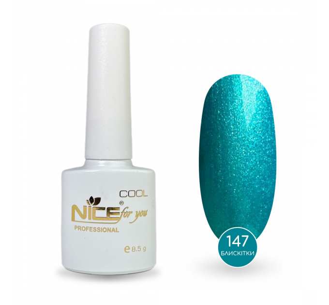 Гель-лак Nice for you Sparkles №C-147 Бирюзовый с шимером 8.5 г