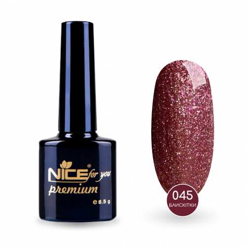 Гель-лак Nice for you Sparkles №045 Малиновый металлик с шимером 8.5 г