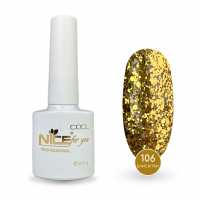 Гель-лак Nice for you Sparkles №С-106 Прозрачный с конфетти 8.5 г