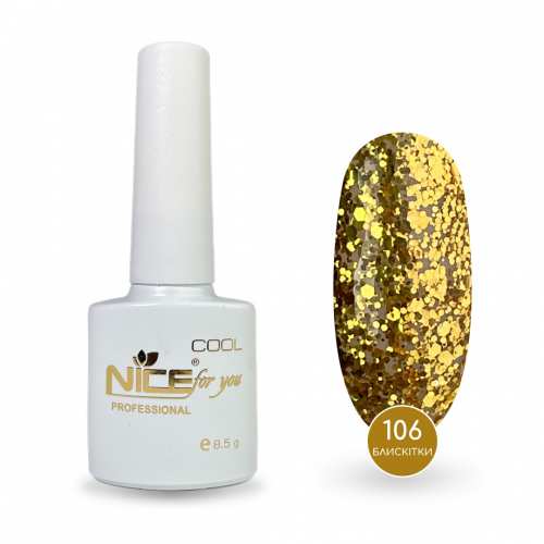Гель-лак Nice for you Sparkles №С-106 Прозрачный с конфетти 8.5 г